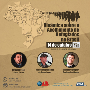 ESA-GO realiza eventos online sobre acolhimento de refugiados no Brasil e segurança jurídica em negócios internacionais