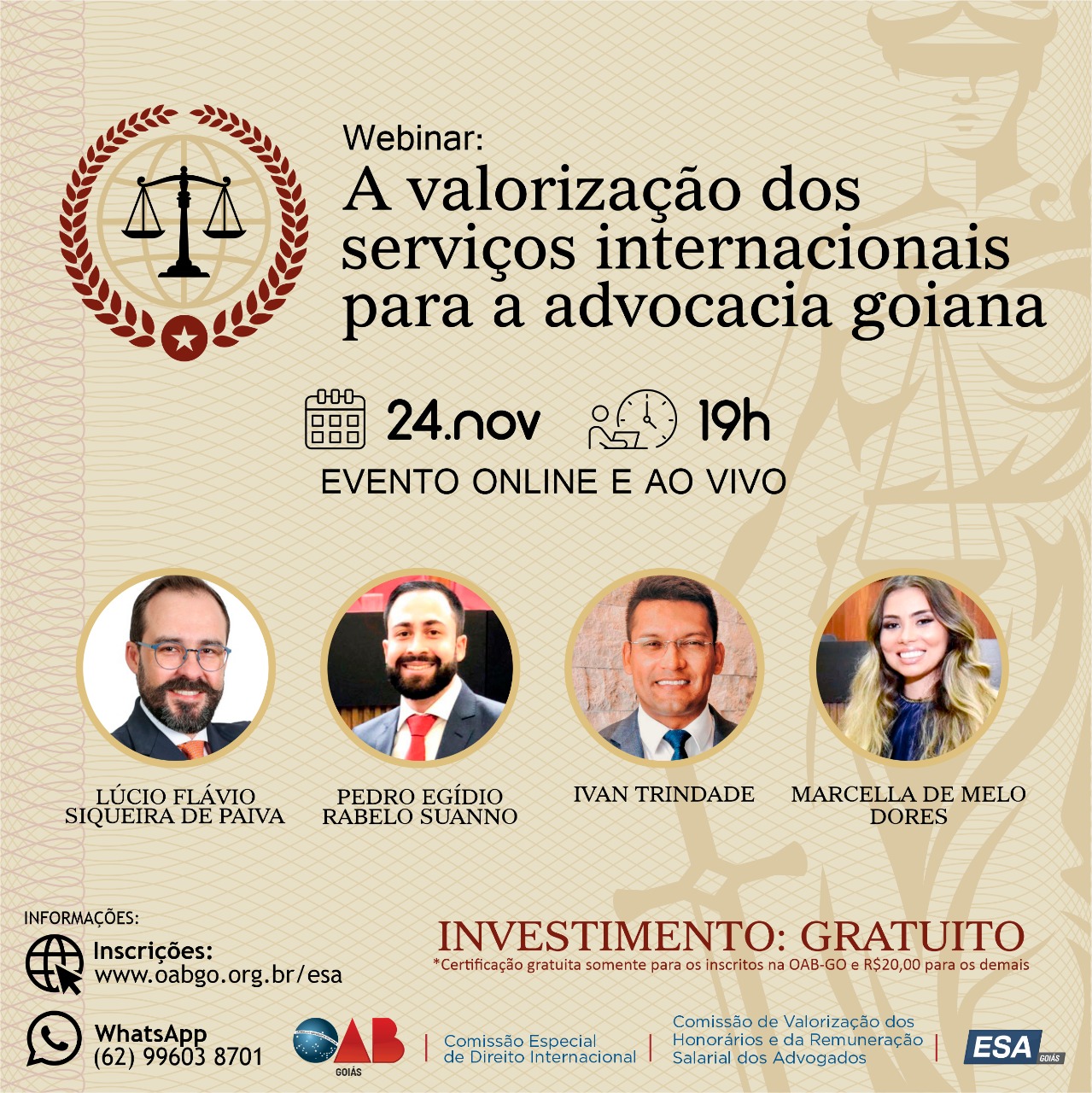 24.11 - Webinar - A Valorização dos Serviços Internacionais para a Advocacia Goiana