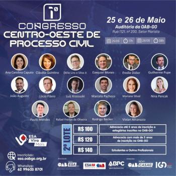 ESA realiza 1 Congresso do Centro-Oeste de Processo Civil; confira a programao