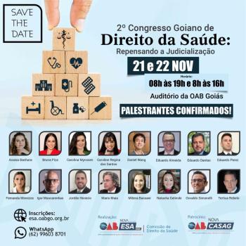 Ateno! ltimos dias de inscries para o 2 Congresso Goiano da Sade