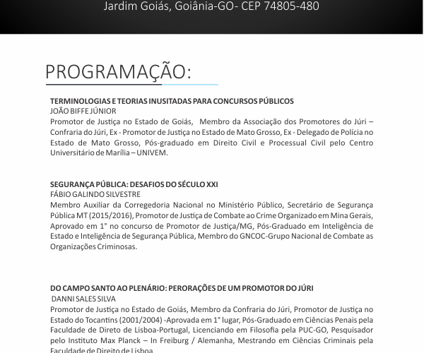 Programação da ESA – maio/junho