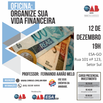 OAB-GO promove oficina presencial para empoderamento financeiro