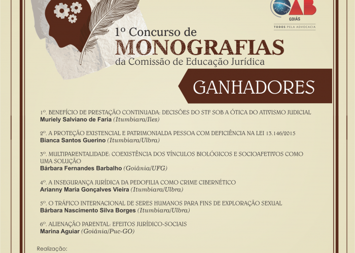 OAB divulga vencedores do I Concurso de Monografias