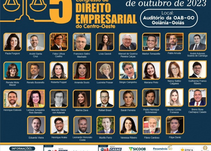 5° Congresso de Direito Empresarial do Centro-Oeste inicia nesta quinta-feira; inscrições seguem abertas