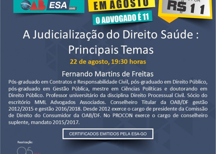 ESA promove curso em Jataí com Cláudia Stein