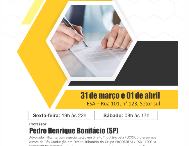 Curso sobre Processo Civil Brasileiro será dia 30