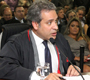Henrique Tibúrcio discursa na posse dos novos dirigentes do TJ-GO