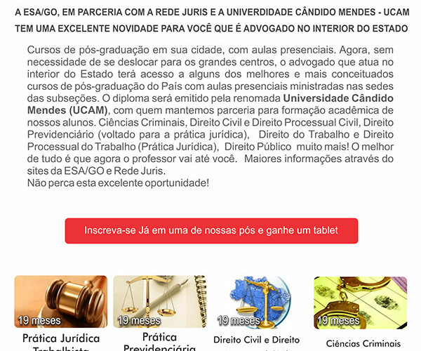 OAB-GO informa horário das audiências de custódia neste fim de semana