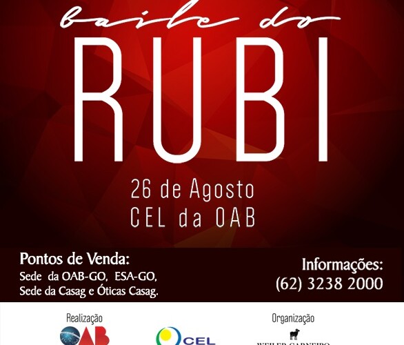 Baile do Rubi: Parceria OAB/CASAG permite parcelar ingressos em até 4x