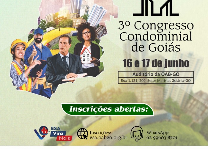 Perspectiva jurídica da convivência, manutenções prediais, segurança e violência em condomínios são temas do 3º Congresso de Condominial de Goiás
