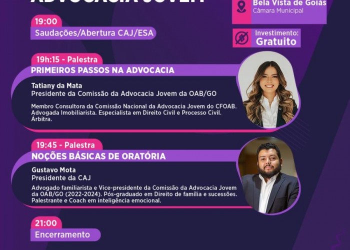 ADVOCACIA JOVEM PROMOVE EVENTO DE INTEGRAÇÃO COM PALESTRAS SOBRE DESAFIOS E OPORTUNIDADES NA PROFISSÃO