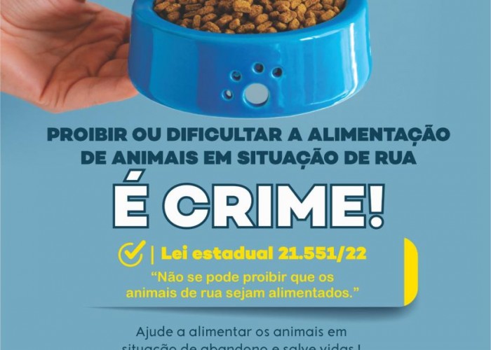 COMISSÃO DE DIREITO ANIMAL LANÇA CAMPANHA EM PROL DA ALIMENTAÇÃO DE ANIMAIS EM SITUAÇÃO DE RUA