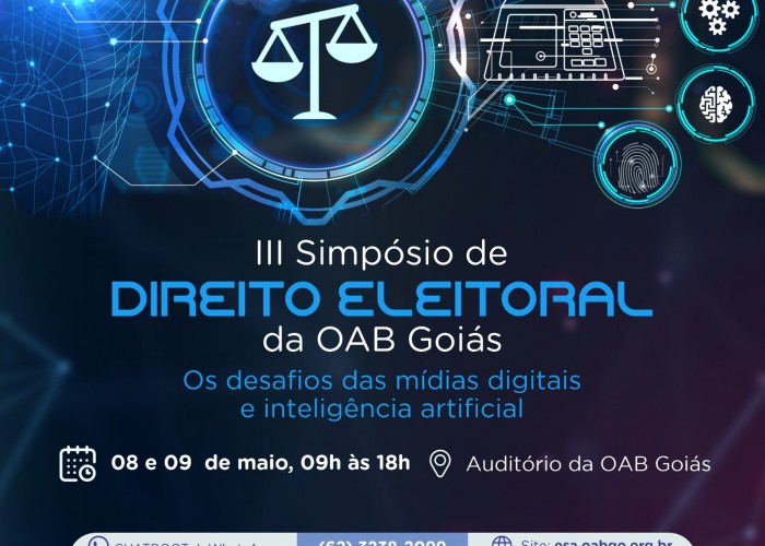 OAB-GO promove o III Simpósio de Direito Eleitoral; inscrições abertas