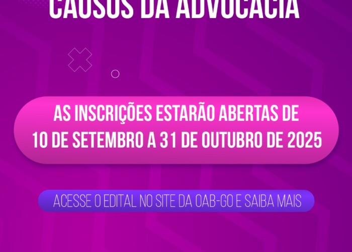 Comissão de Cultura da OAB-GO lança edital para coletânea literária “Causos da Advocacia”