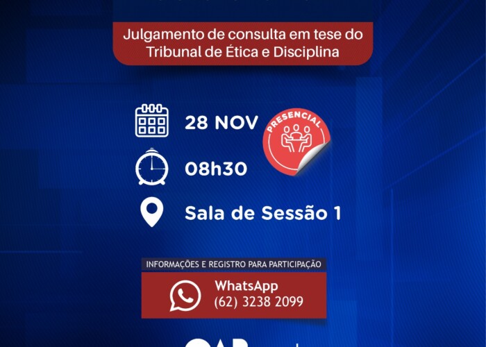 TED da OAB-GO realiza sessão deontológica para apreciar consultas em tese em seis casos sobre ética e exercício profissional