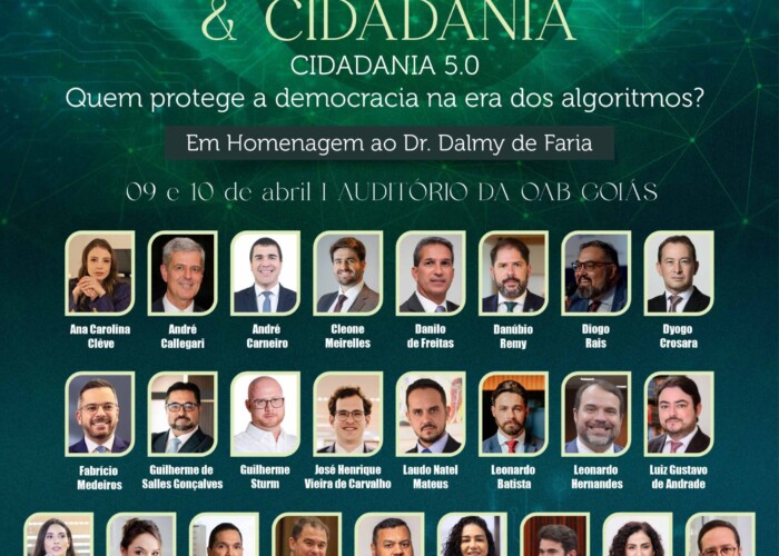 OAB-GO realiza 1° Simpósio Goiano de Direito, Política e Cidadania nos próximos dias 9 e 10; inscrições abertas