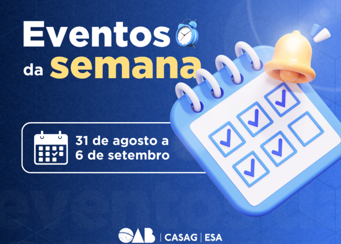 Agenda OAB-GO; confira os eventos de 31 de agosto a 6 de setembro