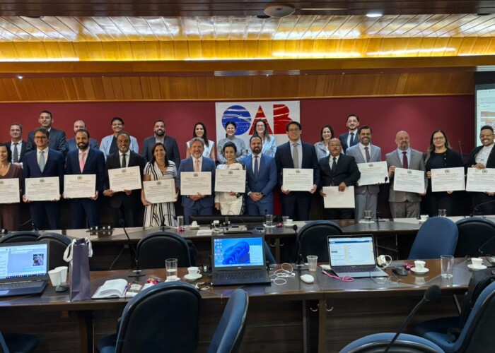 TED da OAB-GO dá continuidade às homenagens a seus juízes e juízas, em solenidade conduzida pela presidência durante sessão do Órgão Especial