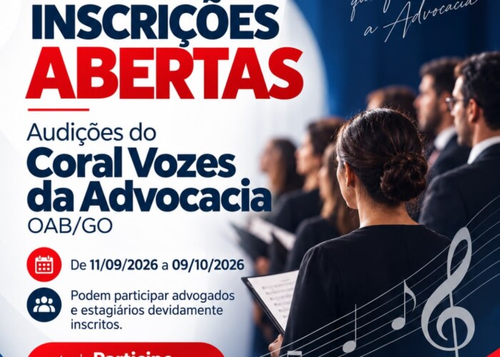 OAB-GO abre novas inscrições para o Coral Vozes da Advocacia; não é necessária experiência prévia