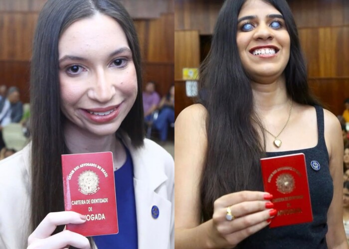 Duas jovens com deficiência visual passam no Exame de Ordem e recebem registro de advogadas na mesma sessão da OAB-GO